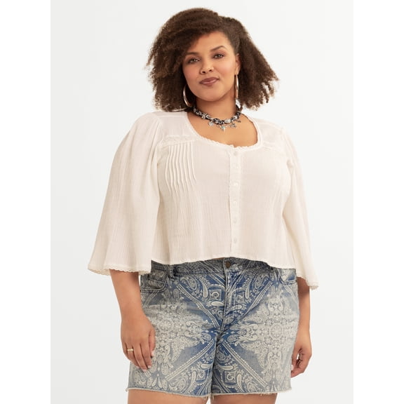 Jessica Simpson Women's Plus Fiesole Blouse, Sizes 0X-4X