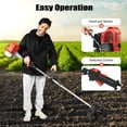thumbnail image 6 of ChicHomey 52Cc Cordless Long Pole Mini Tiller Cultivator, 1.45kW 2-Stroke Engine,6500rpm, Easy Start for Gardening/Farming (Silver)​, 6 of 9