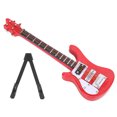thumbnail image 3 of Guitarra eléctrica de madera en miniatura, modelo de instrumento musical, adornos, regalos, rojo, 3 of 14