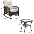 thumbnail image 3 of ATR 3-Piece Outdoor Patio Wicker Rocking Chairs Set,Rattan Rocker Chair Sets with Side Table for Porch,Khaki, 3 of 10