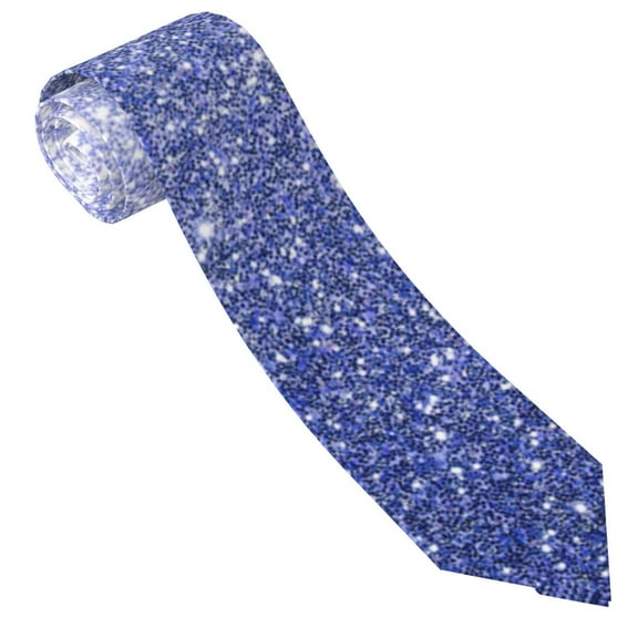 Xecao Glittering Blue Purple Print Tie For Men Necktie Woven Jacquard Neck Ties,Classic Men's Tie