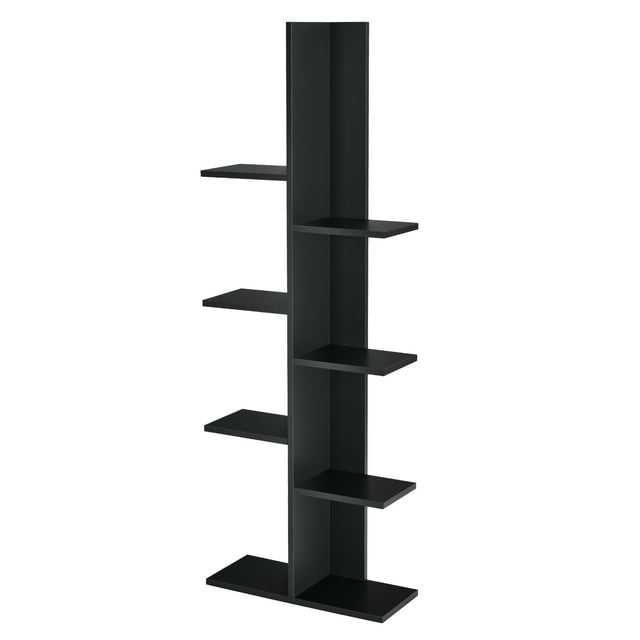 Patiojoy Bibliothèque Moderne Multi-Couches sur Pied avec Dispositif Anti-Chute pour Rangement à Domicile Bureau Noir