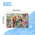 thumbnail image 2 of BaHomeck placemats Set of 4 rectangle Linen Cotton Placemats for Dining Table Washable Heat Resistant,18*12inch,Watercolor Painting Of Beautiful Tropical Parrots, 2 of 4