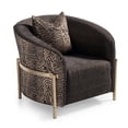 thumbnail image 4 of MICHAEL AMINI Lisbon Upholstered Chenille & Metal Accent Chair in Onyx and Gold, 4 of 15
