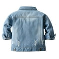 thumbnail image 2 of Mepaouo Toddler Baby Denim Jackets Boys Girls Long Sleeve Top Coat Kids Jeans Cowboy Overcoat Blue 18-24 Months, 2 of 6