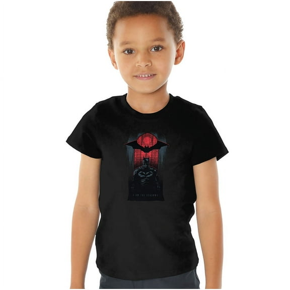 The Batman I Am The Shadows Kids T Shirt (4) for Youth Toddler Boys and Girls, Black