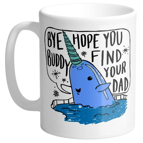 Narwhal Bye Buddy Coffee Mug 11oz White