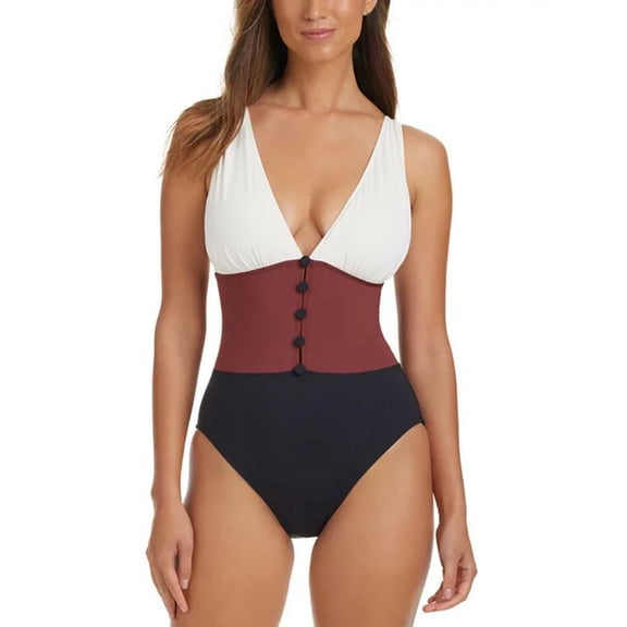 Bleu Rod Beattie Women's Multicolor Standard Shoulder Button One Piece 10