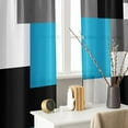 thumbnail image 6 of Blue Kitchen Curtains 63 Inch Length Geometric Window Curtains Over Sink Set of 2, Black Grey White Curtain for Bedroom Living Room, Modern Abstract Kitchen Decor 42x63 Inch, 6 of 6