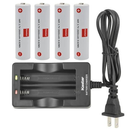 Kastar 4-Pack Battery + Wall Charger Replacement for Manfrotto MVG460 & MVG460FFR Gimbal Zhiyun CRANE 4 3-Axis Handheld Gimbal Stabilizer