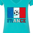 thumbnail image 4 of Inktastic French Soccer Women's V-Neck T-Shirt, 4 of 5