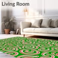 thumbnail image 2 of ODIKA 3'x5' Machine Washable Non-Slip Area Rug, Cane Stripe Swirl Floor Pair Secure Bottom High Traffic Rug, Green, 622592, 2 of 7