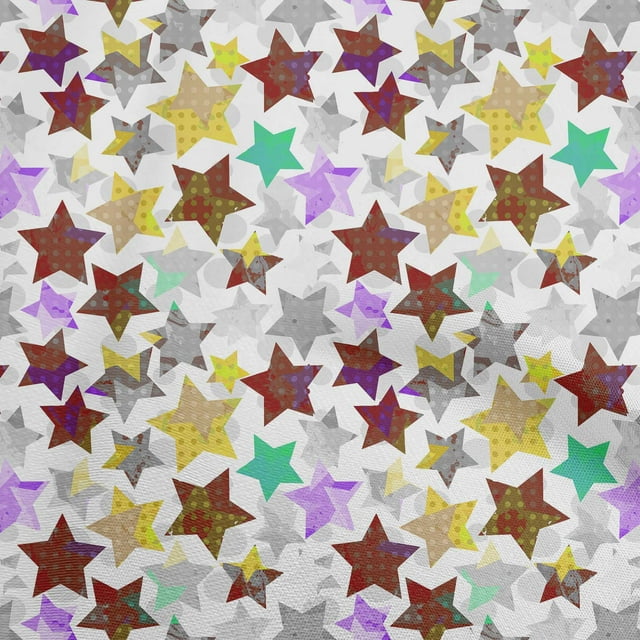 oneOone Cotton Cambric White Fabric Galaxy Craft Projects Decor Fabric Printed By The Yard 56 Inch Wide
