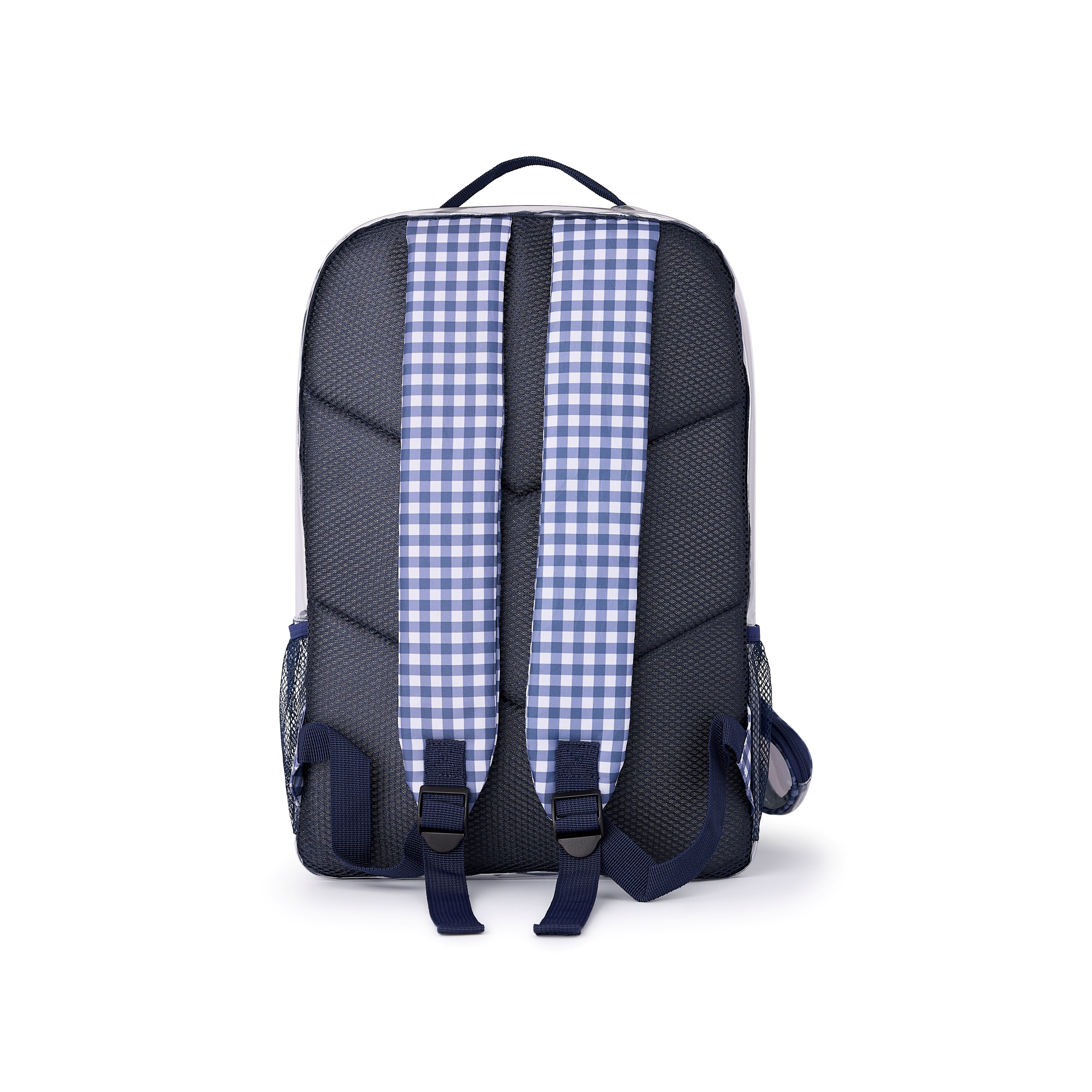 Packed Party Girls' Clear Check Me Out Backpack, Navy Gingham
