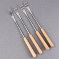 thumbnail image 3 of PTOOTP Set of 4 Stainless Steel Fondue Forks with Colorful Wooden Handles for BBQ, Cheese Dipping, and Party Entertaining, 3 of 8