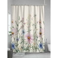 thumbnail image 5 of Farmhouse Watercolor Shower Curtain, Wildflowers Plants Retro Linen Texture Waterproof Shower Curtain Set with 12 Hooks Lightweight Washable Fabric Shower Curtains for Bathroom 36x72 Inches, 5 of 6