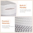 thumbnail image 4 of Lifewit 6 Pack Woven Baskets for Storage, Cotton Rope Baskets Cube Storage Bins, Cute Small Shelf Baskets for Organizing, Round Storage Box Caddy for Living Room, Bedroom, Playroom, White & Gray, 4 of 8