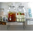 thumbnail image 2 of Style Setter, Rustic Home Clear Glass Dual Beverage Dispensers with Stand and Spigot, 1 gal Each, 2 of 6