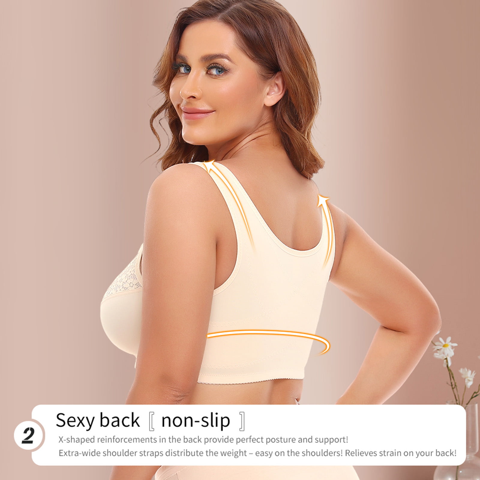 Mrat Clearance Plus Size Bras for Women Lace-U-Back Lifting Bra Stretch  Strapless Ribbed Bralettes for Women Plus Size Bras for Women Lifts  Supports