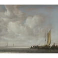 thumbnail image 3 of Simon de Vlieger 14x12 Black Modern Framed Museum Art Print Titled - Calm Sea (After 1640), 3 of 5