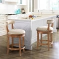 thumbnail image 2 of Hanover Swivel Counter Height Bar Stool - Weathered Brown and Beige - Set of 2, 2 of 10