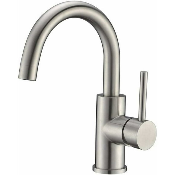 Bar Faucet for Indoor Outdoor, Durable Material 304 Lead-Free Stainless Steel Single Handle Faucet with Sedal Ceramic Valve for Kitchen Bathroom Laundry