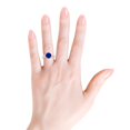thumbnail image 4 of ANGARA Lab Grown 2.2 Ct Blue Sapphire Engagement Ring with Leaf Motifs for Women in 14K White Gold (Size-8mm) | September Birthstone, Anniversary Jewelry Gift for Women | Lab-Grown Blue Sapphire Ring, 4 of 8