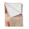 thumbnail image 2 of Shabby Flora Soft Flannel Fleece Throw Blanket, Collage Photos Lace Roses Flower Leaves Old Art Print, Cozy Plush for Indoor and Outdoor Use, 50" x 60", Forest Green Pale Pink, by Ambesonne, 2 of 5