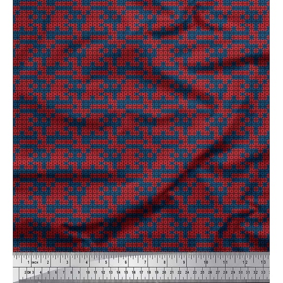 Soimoi Cotton Cambric Fabric Artistic Floral Shirting Print Fabric by Yard 42 Inch Wide