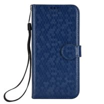 Dteck Wallet Case for iPhone 14 Pro 6.1 Inch, Luxury Business PU Leather Flip Cover Magnetic Closure Card Slots Wrist Strap Holder Kickstand Anti-Scratch Shockproof Case for iPhone 14 Pro,Blue