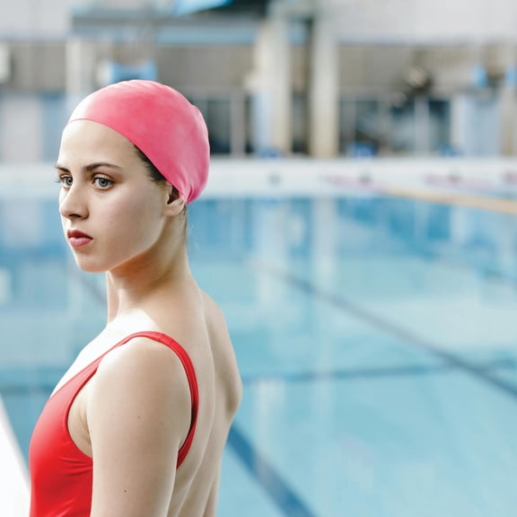 Swim Central Water Sports Pink Silicone Swimming Pool or Spa Swim Cap
