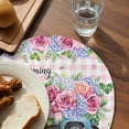 thumbnail image 3 of Spring Round 13 Inch Placemats Set of 2, Truck Botanical Rose Leaves Butterfly Pink Lattice HeatResistant Non Slip Place Mats for Dining Table, Wipeable Braided Kitchen Table Mats for Housewarming, 3 of 9