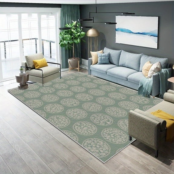 1PC Oval Pattern Area Rug Local Carpet, Lightweight Washable Easy-to-Tidy Carpet Mat Festival Gift, Suitable for Living Room, Bedroom, Dining Room, Office, Balcony, Room Accessories