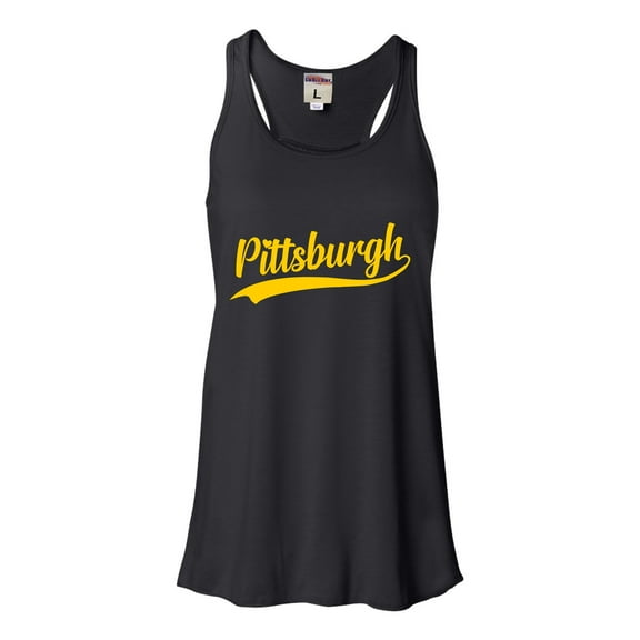 Go All Out City Of Pittsburgh Pennsylvania Pride Fashion Script Sleeveless Tank Top T-Shirt Mens/Women/Flowy/Fitted