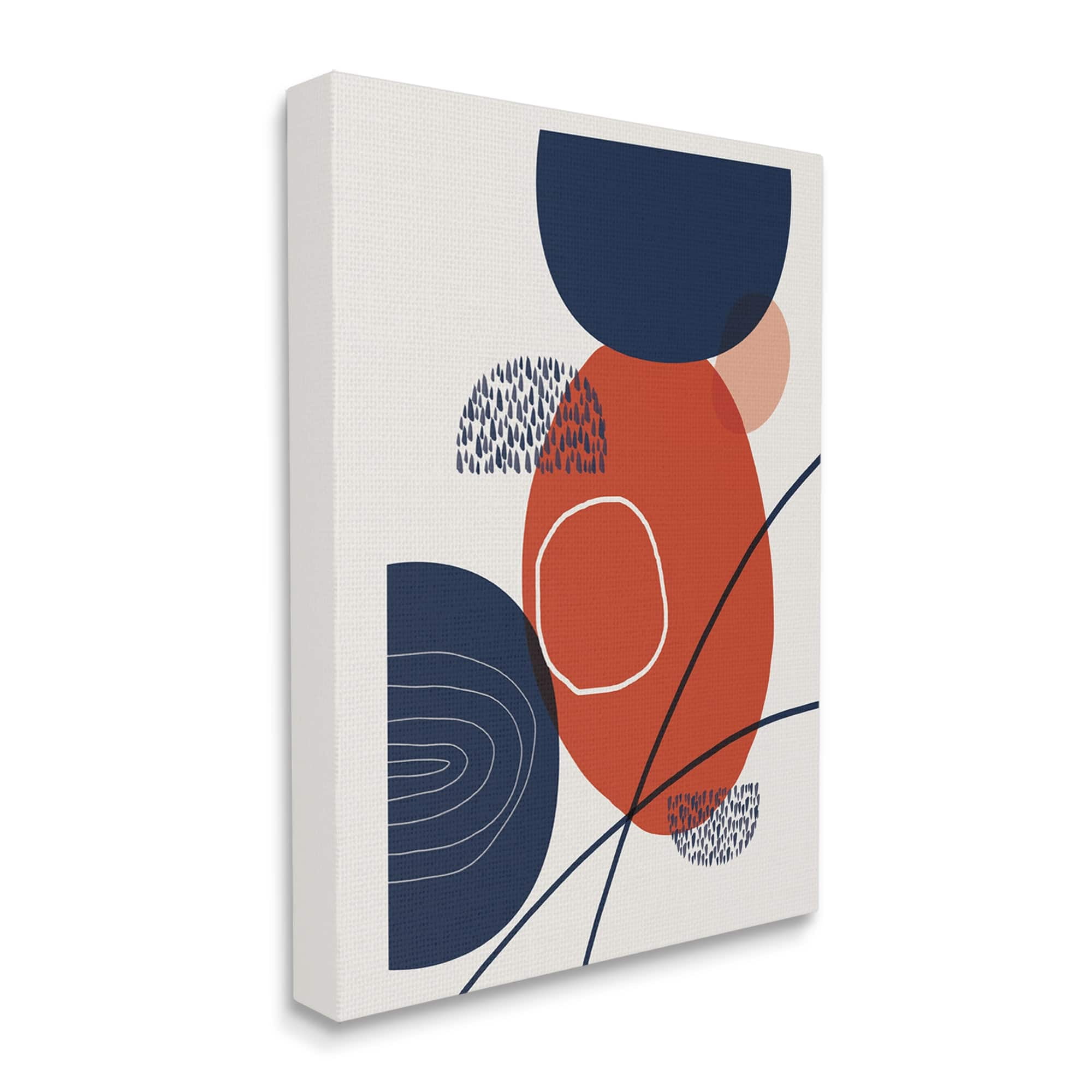 Stupell Industries Modern Abstract Red Blue Circles Shapes Pattern Canvas Wall Art, 30 x 40, Design by Urban Epiphany