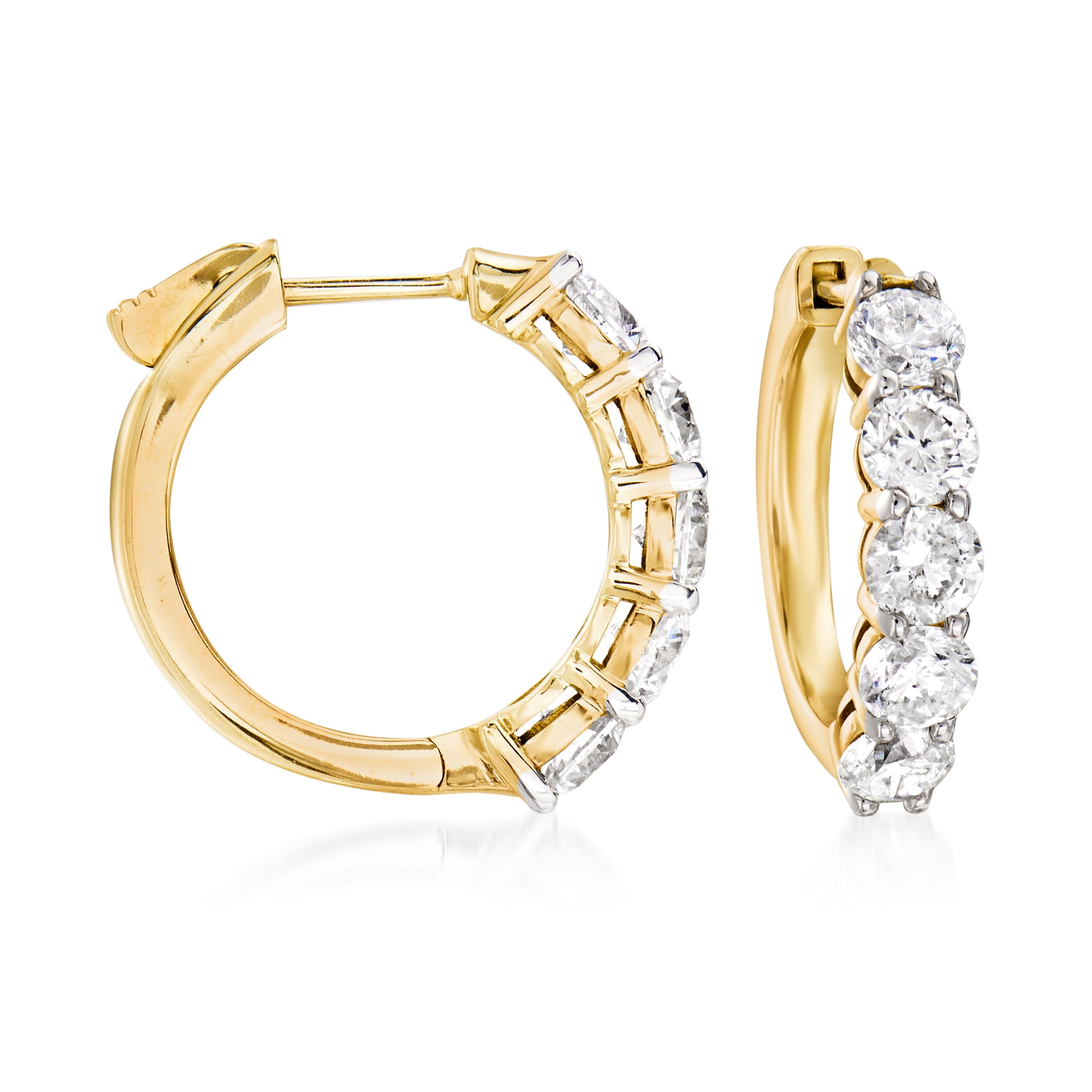 Ross simons diamond hoop earrings Clearance