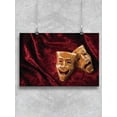 thumbnail image 1 of Dramatic Masks On Curtain Poster -Image by Shutterstock, 1 of 2