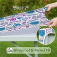 thumbnail image 6 of Colorful Baseball Icons Pattern Square Fitted Tablecloth with Elastic Edge,Square Table Cover,Washable Elastic Table Cover for Home Kitchen Party Decor 34"x34", 6 of 6