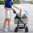 thumbnail image 3 of Tereitr Pet Stroller for Small & Medium Dogs Cats, Foldable 4-Wheel Travel Carrier with Adjustable Canopy, Breathable Mesh & Removable Basket, Lightweight Dog Stroller, 3 of 10