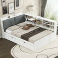 thumbnail image 2 of Euroco Full Size Modern Daybed with Storage Headboard and Twin Trundle in White Finish, 2 of 17