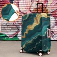 thumbnail image 4 of Teal Gold Marble Pattern Luggage Cover Fashion Suitcase Cover Baggage Covers Fit 25-28 Inch Luggage (Go Travel), 4 of 5