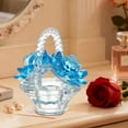 thumbnail image 1 of Decoración De Cristal 1 pc Crystals Rose Basket Ornament Glass in Light Blue for Car Interior and Home Decor Valentines Day Gift 3.35x2.56" JASKFLY, 1 of 9