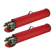 Elf Stor 40in Wrapping Paper Storage Bag 2-Pack - Holds Up to 50 Rolls, Red