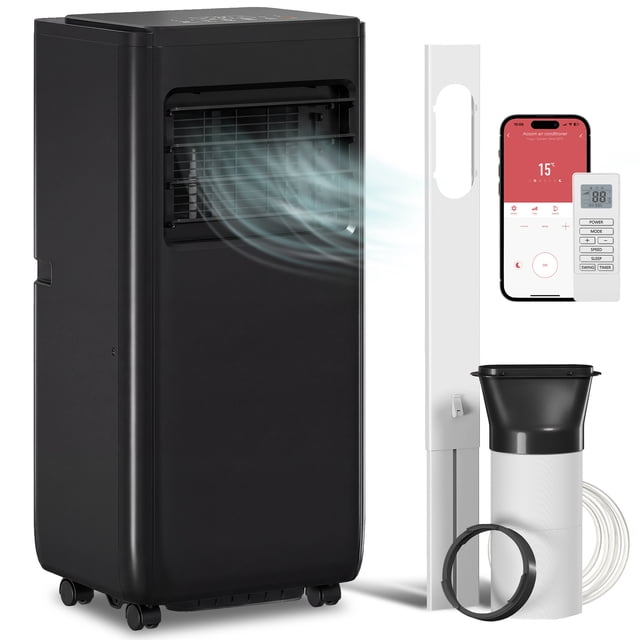 HOMCOM 10000 BTU AC Unit, Portable Air Conditioner with WiFi Control, Black