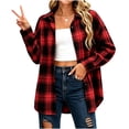 thumbnail image 4 of StSilkitty Plaid Shirt Jacket for Womens Long Sleeve Collared Casual Shacket Lightweight Comfy Fashion Tops, 4 of 7