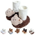thumbnail image 4 of Otqutp Children Flat Boots Winter Children Toddler Shoes Boys and Girls Floor Sock Shoes Warm and Comfortable Colorblock Cartoon Bear Pattern, 4 of 5