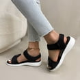 thumbnail image 4 of Womens Sandals Wedge Breathable Open Toe Summer Women's Trendy Solid Color Ankle Strap Women Footwear Comfortable Walking Beach Sandals for Women Black 5.5, 4 of 9