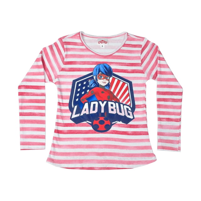 Playera Lady Bug Miraculous Manga Larga rojo 6 Blip Kids K4190