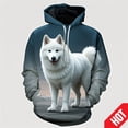 thumbnail image 5 of Sudadera con capucha con estampado 3D de anime samoyedo para hombre y mujer, divertida, informal, de moda urbana, para niños y niñas, 5 of 5
