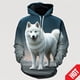 thumbnail image 4 of Sudadera con capucha con estampado 3D de anime samoyedo para hombre y mujer, divertida, informal, de moda urbana, para niños y niñas, 4 of 4